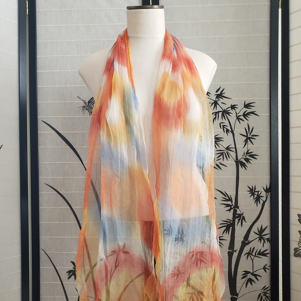 Multicolor Sheer Ombré Neck Scarf